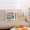 Poly-Cotton Pillow Cases Printed Cartoon Pumpkin Throw Pillow Cover Square Thanksgiving Decorative Pillow Cushion Cover